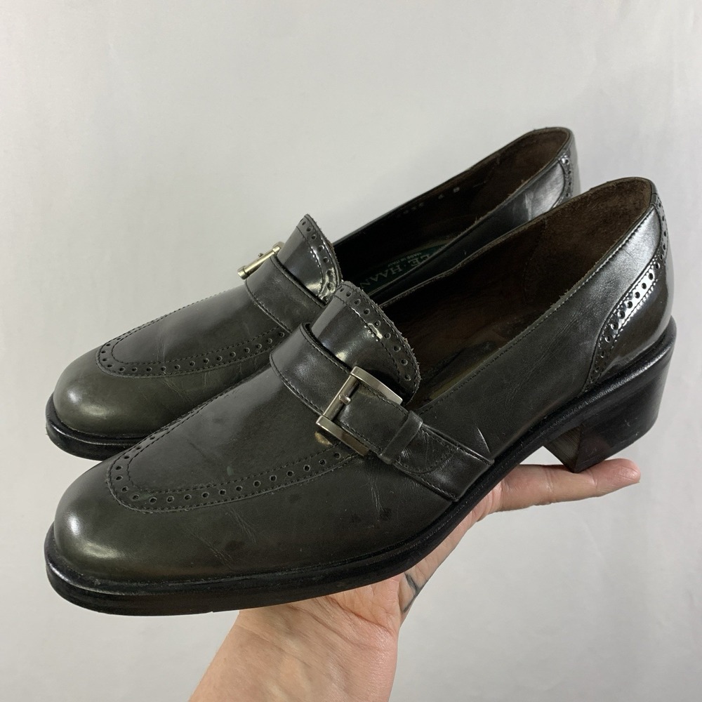 VTG Cole Hann Italy Womens Old Money Leather Loafers Size 6 Gray Academia Preppy